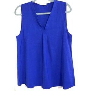 Entro Shirt Sleeveless V-neck Pullover Electric Blue Lightweight Women’s Large